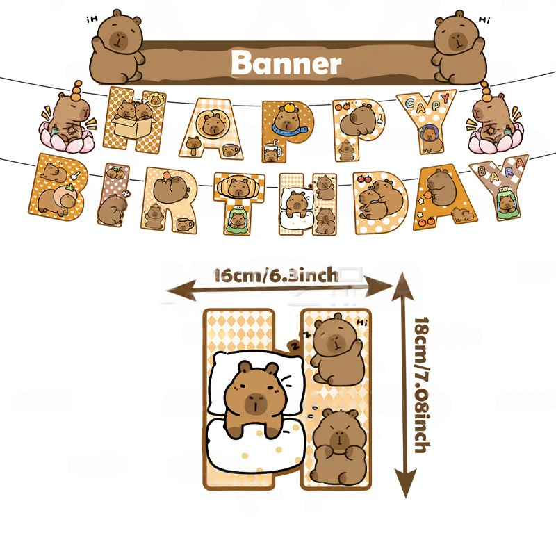 Capybara Birthday Party Decorations Set