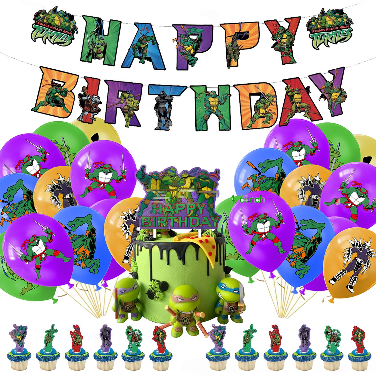 Ninja Turtles Birthday Party Decorations Set
