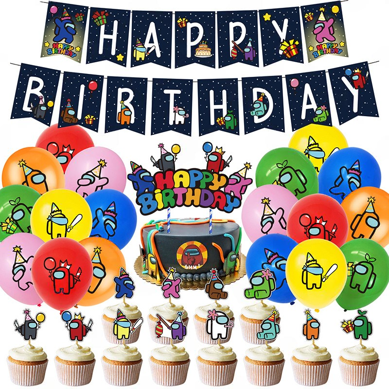 Among Us Birthday Party Decorations Set