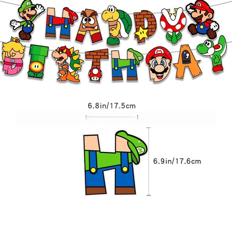 New Super Mario Birthday Party Decorations Set