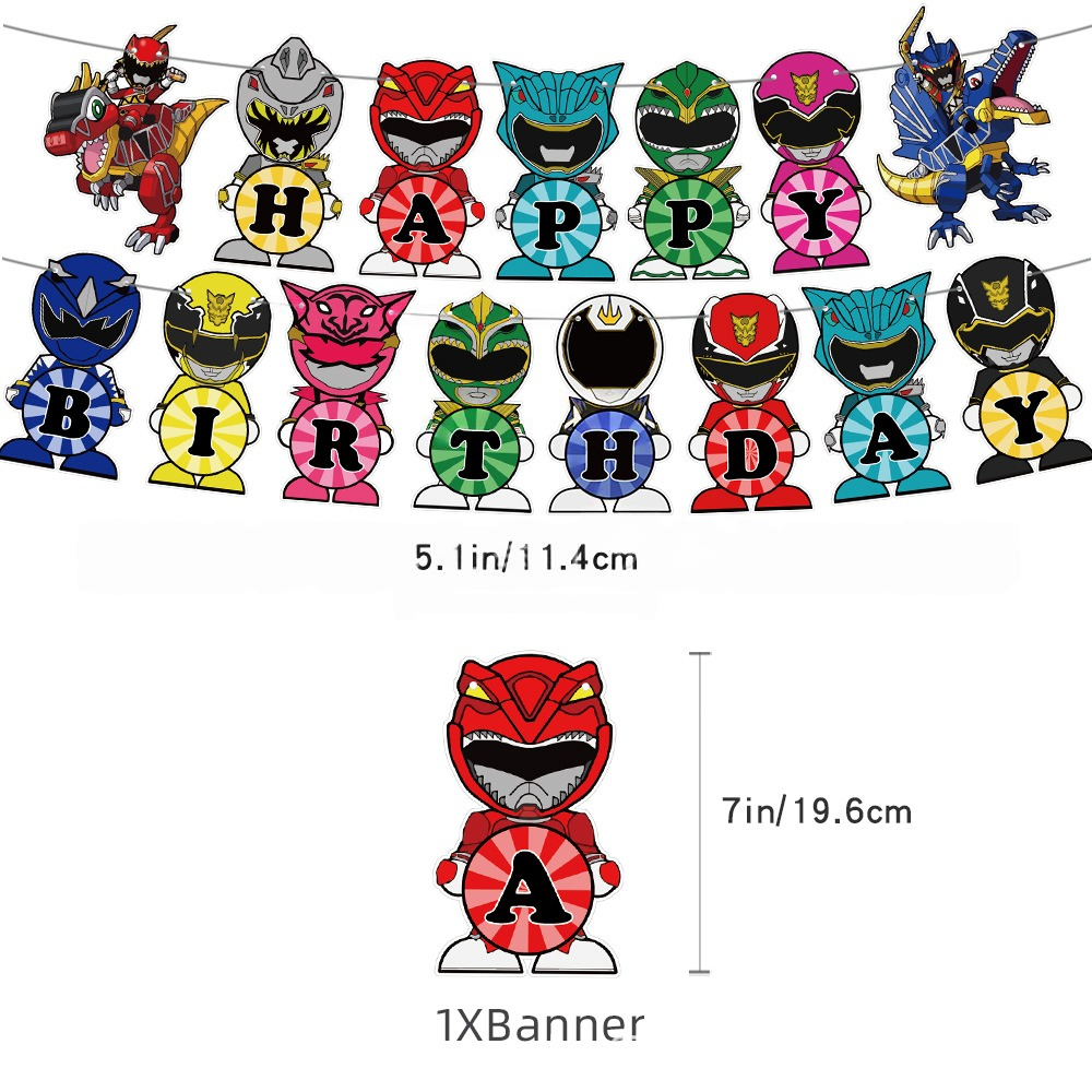 Cute Power Rangers Birthday Party Decorations Set