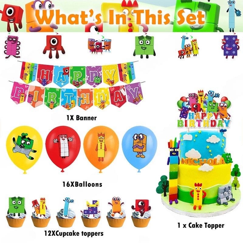 Numberblocks Birthday Party Decorations Set