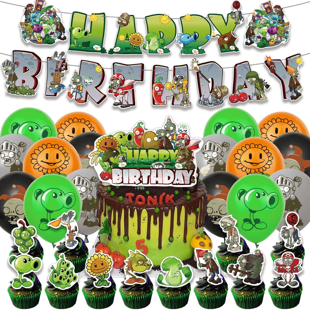 Plants vs Zombies Birthday Party Decorations Set