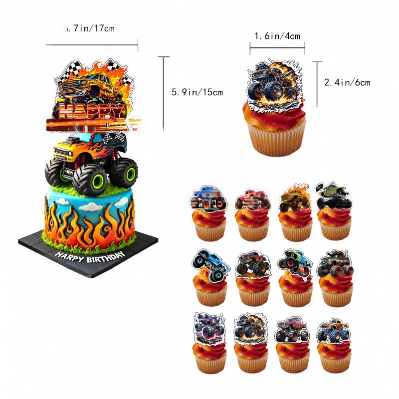 Monster Truck Birthday Party Decorations Set