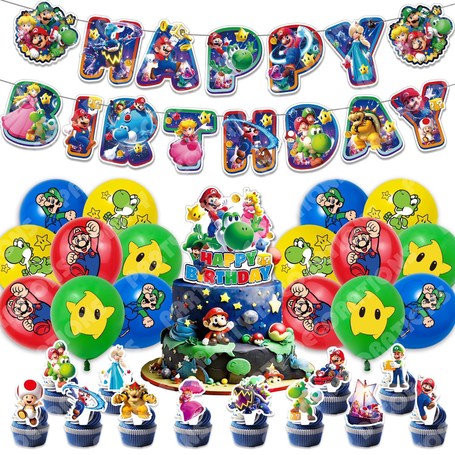 New Super Mario Birthday Party Decorations Set