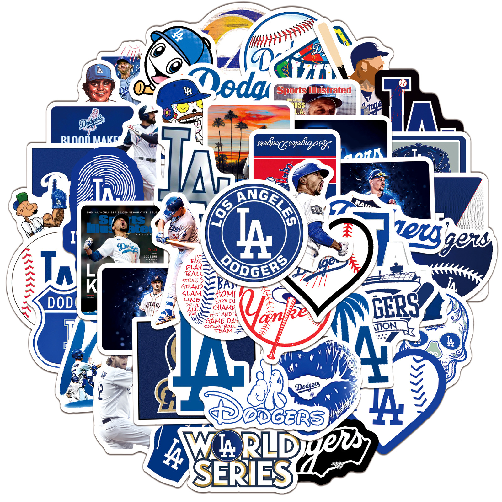 50PC LA Dodgers Vinyl Stickers