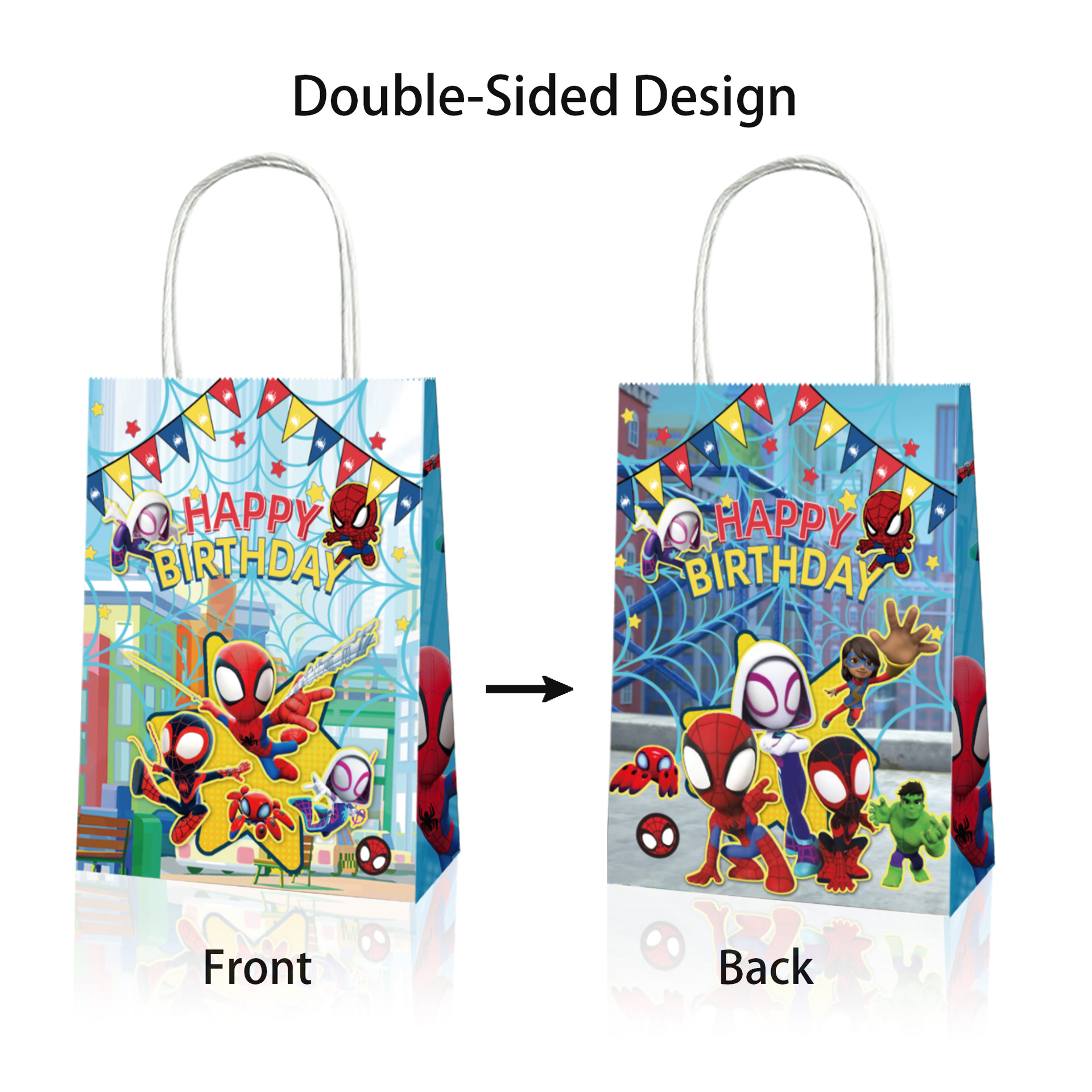 Spiderman Spidey and Friends Paper Loot Bags 12 Pack