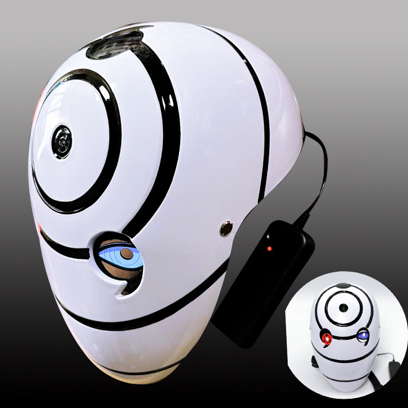 Naruto Obito Uchiha Tobi LED Cosplay Mask Helmet Sharingan Eye Akatsuki Prop