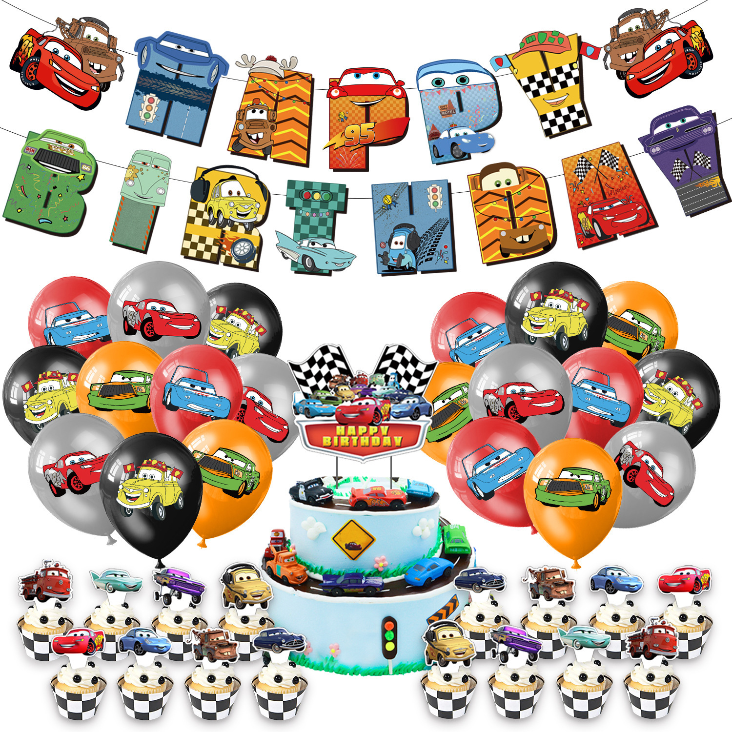 Cars Birthday Party Decorations Set