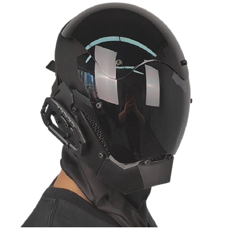 Black Cyberpunk Mask Futuristic Sci-fi Helmet Cosplay Costume