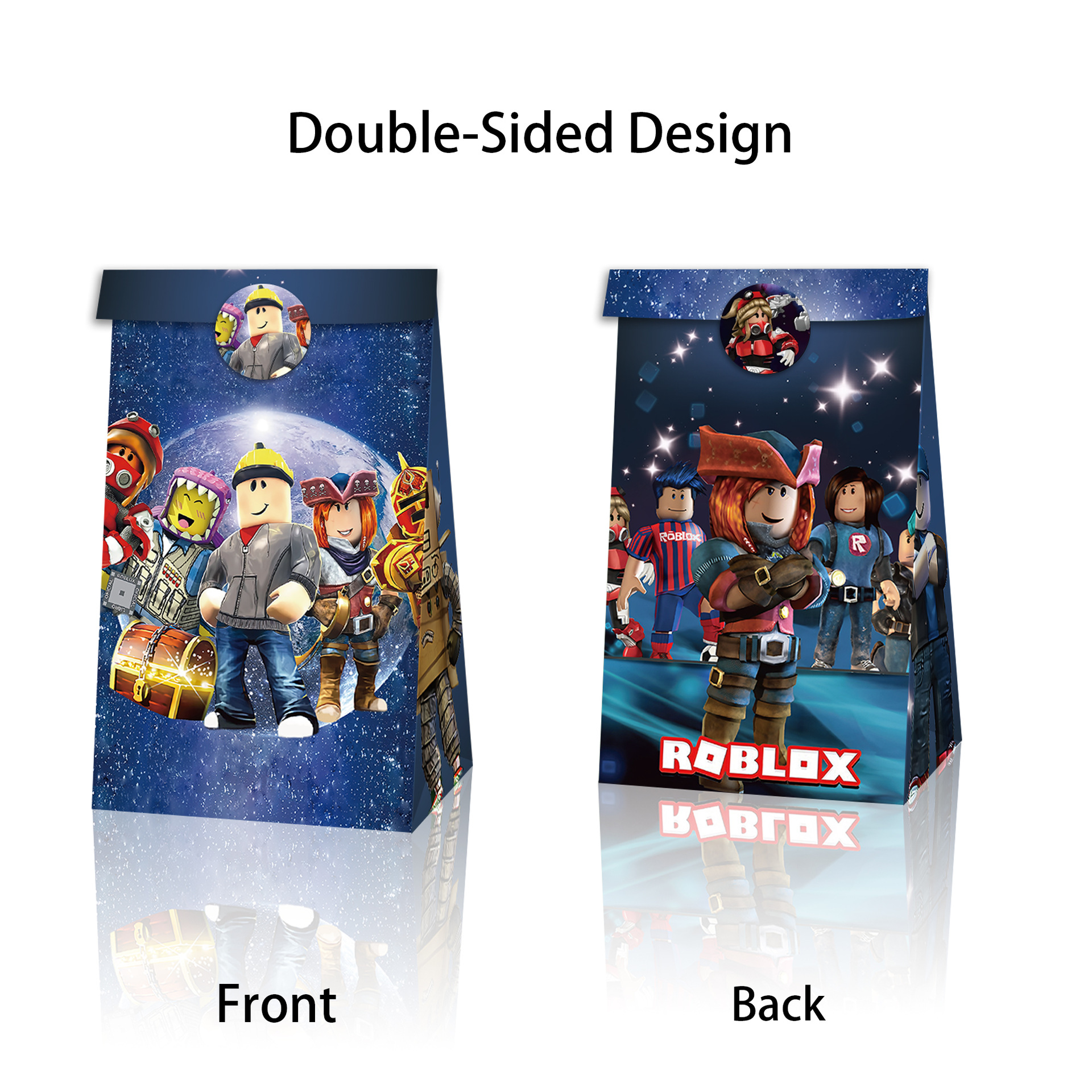 Roblox Paper Loot Bags 12 Pack and Stickers