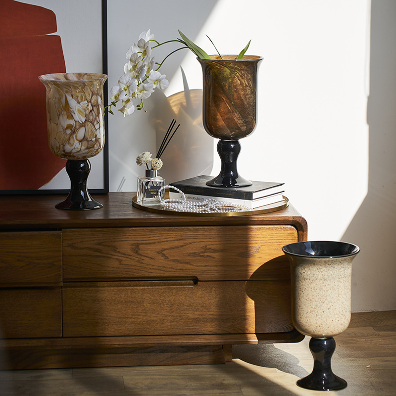 Vintage Style Lamp Candleholder Art Decor Glass Vase