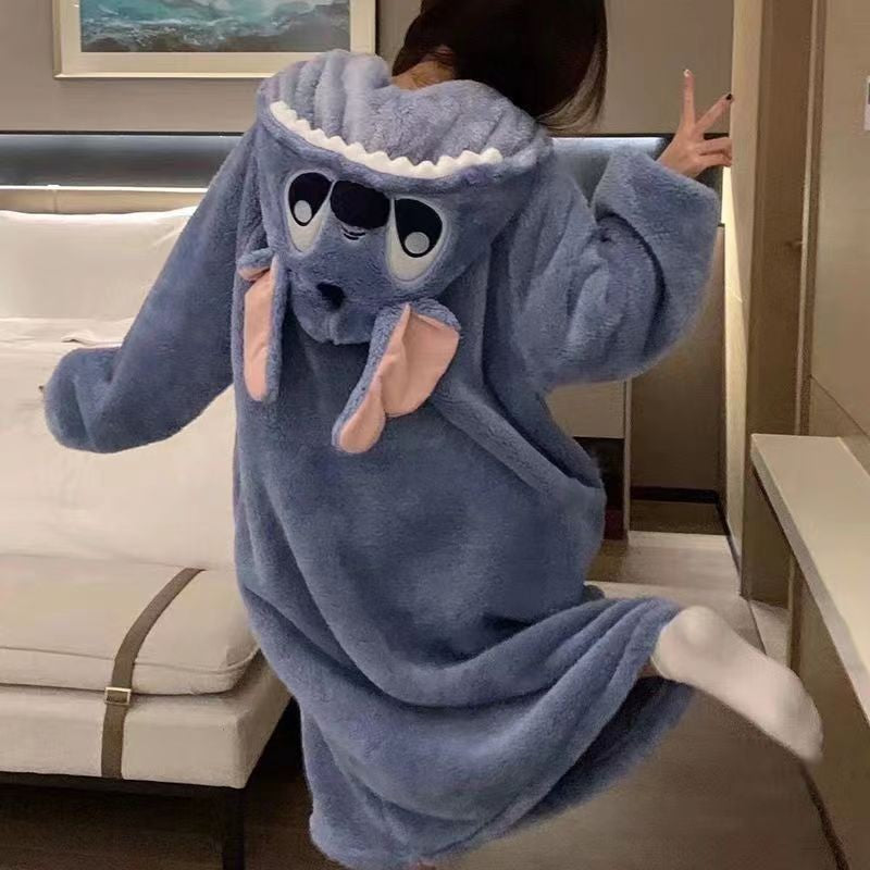 Stitch Fleece Robe Hooded Blanket Bathrobe - Costume Works AU