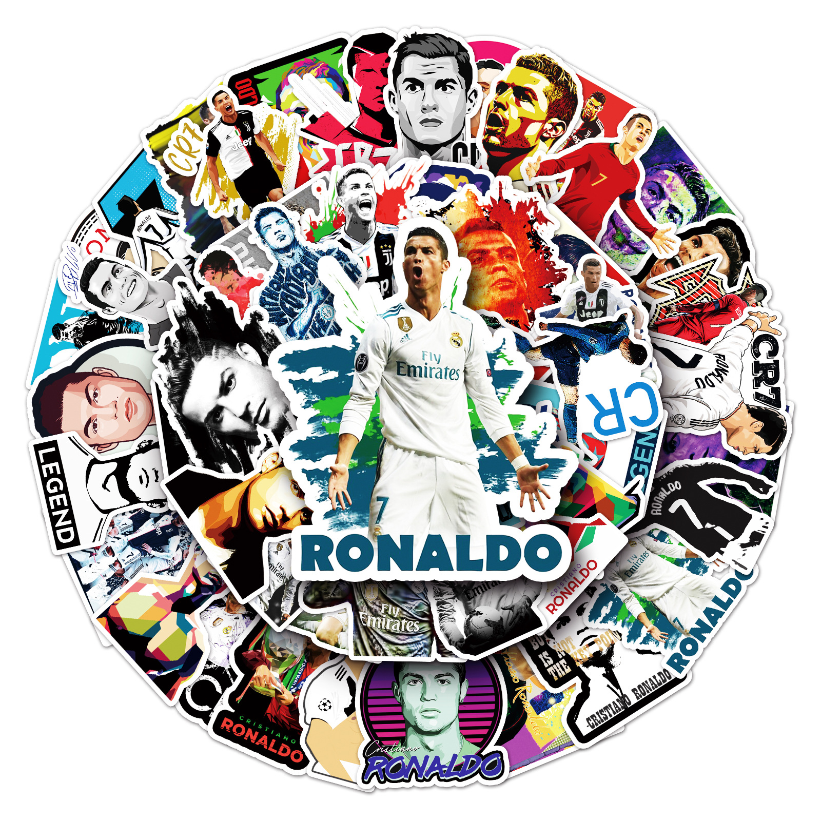 50PC Cristiano Ronaldo CR7 Soccer Vinyl Stickers