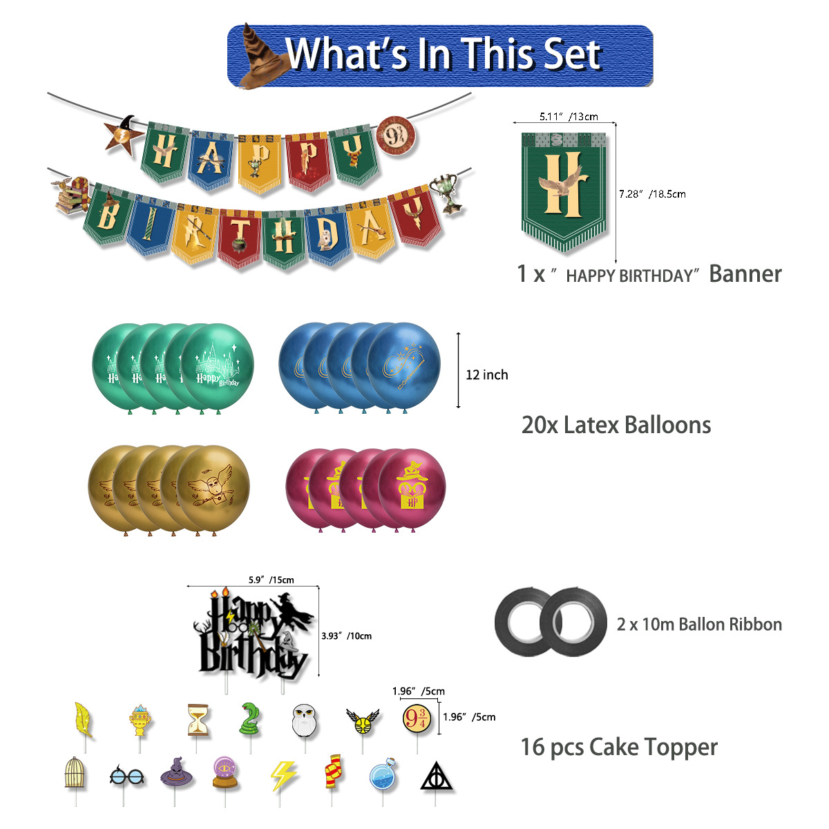 Harry Potter Birthday Party Decorations Set