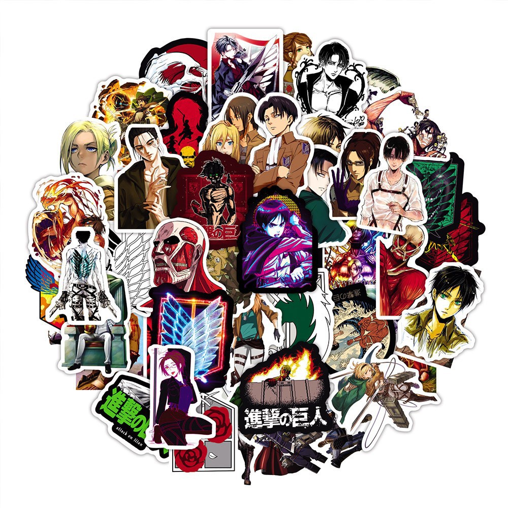 50PC Attack on Titan Vinyl Stickers