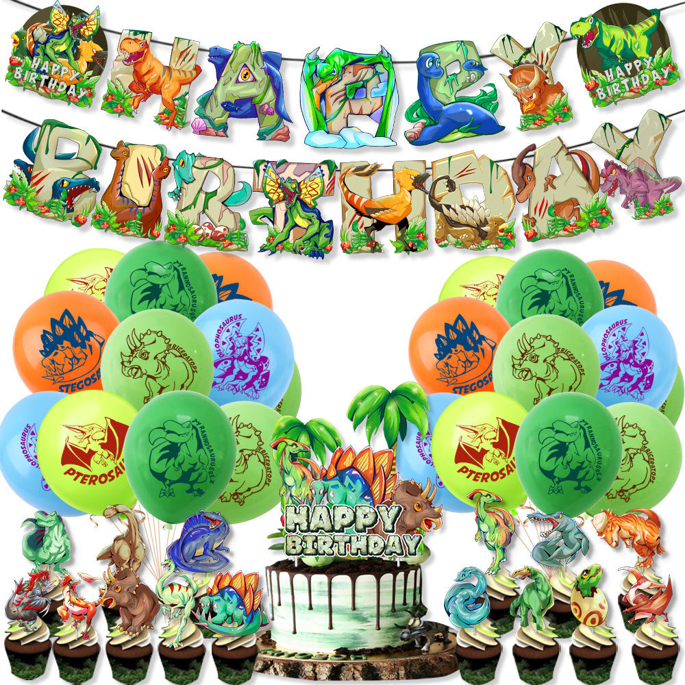 Jurassic Dinosaur Birthday Party Decorations Set