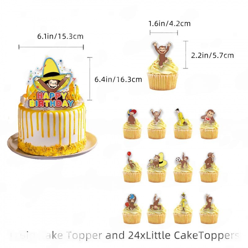 Curious George Monkey Birthday Party Decorations Set