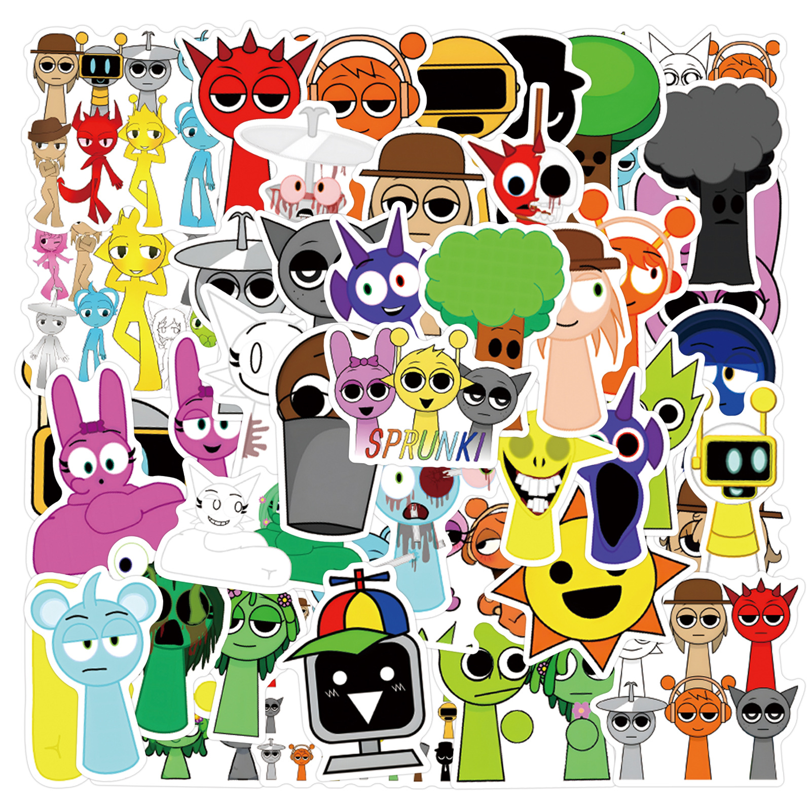 55PC Sprunki Vinyl Stickers