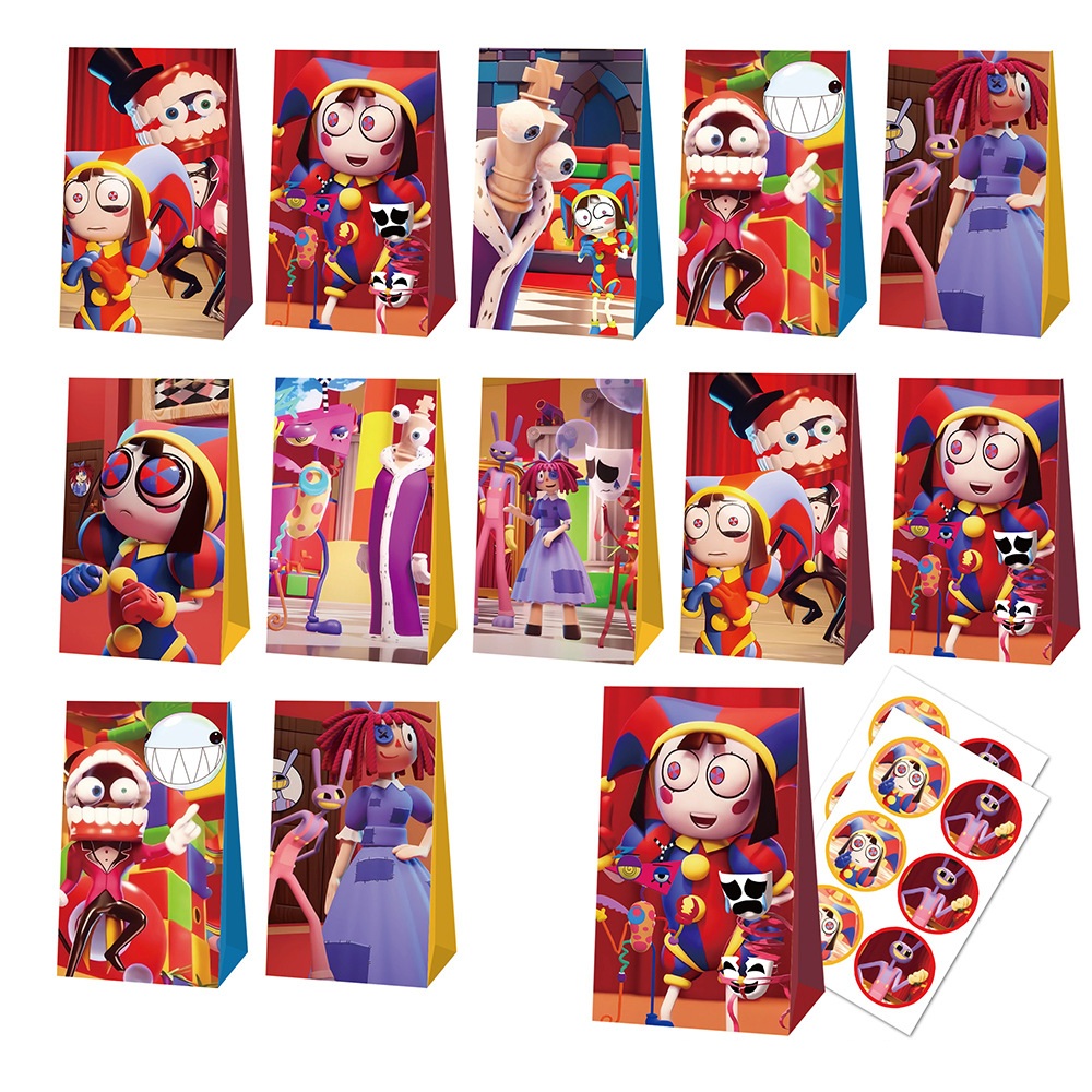 The Amazing Digital Circus Loot Bags 12 Pack and Stickers