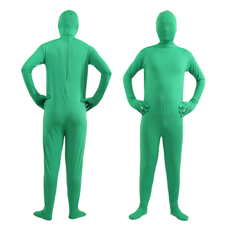 Kids Adult Green Invisible Morph Suit Spandex Second Skin Costume