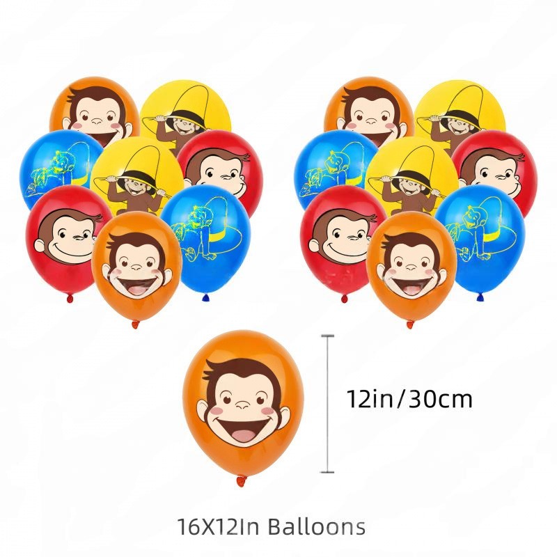 Curious George Monkey Birthday Party Decorations Set