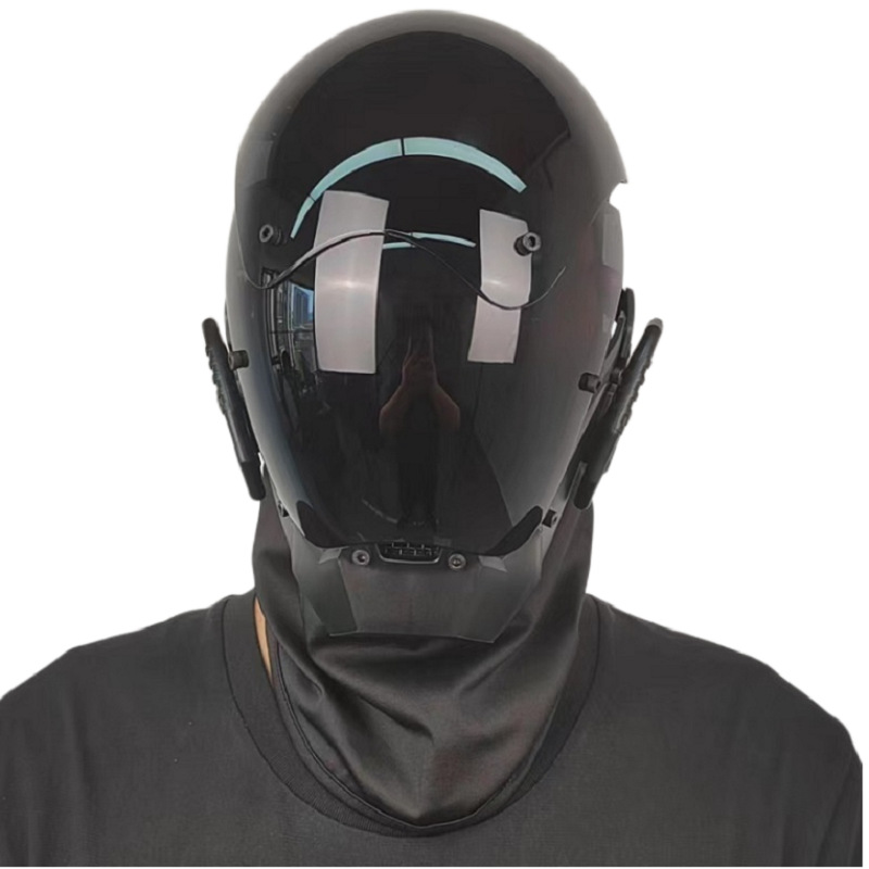 Black Cyberpunk Mask Futuristic Sci-fi Helmet Cosplay Costume