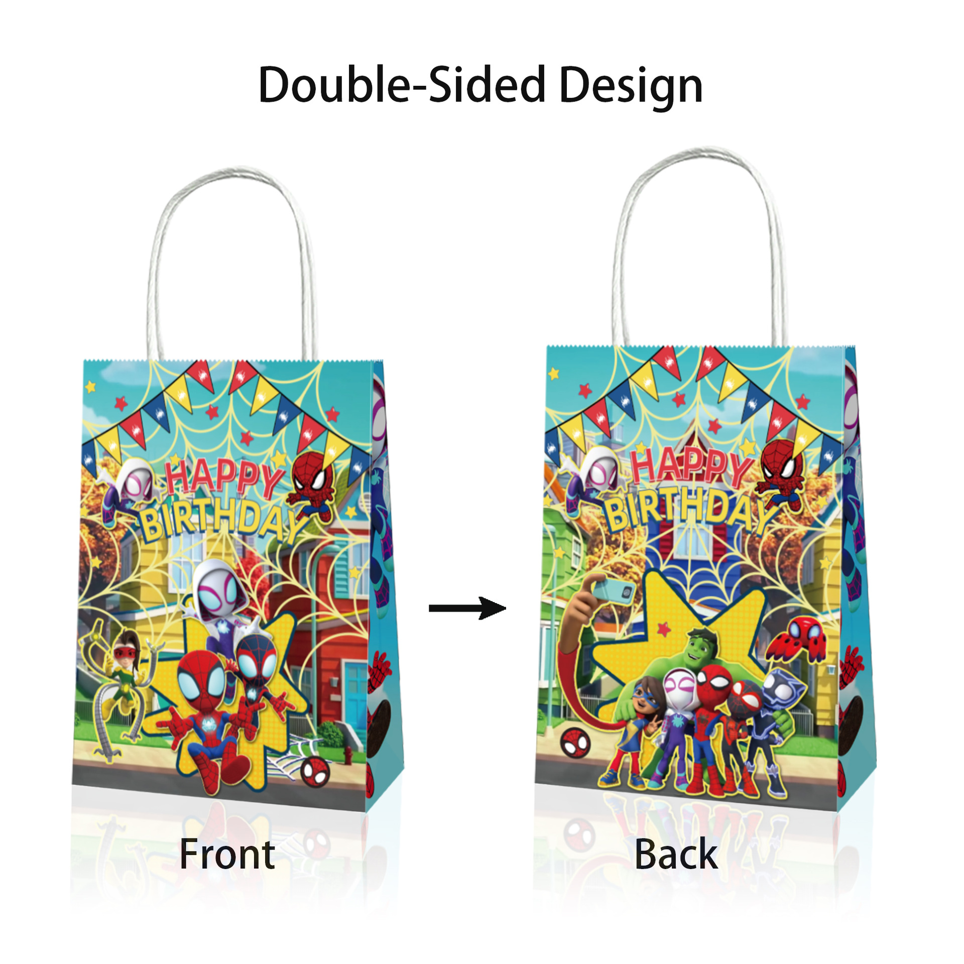 Spiderman Spidey and Friends Paper Loot Bags 12 Pack