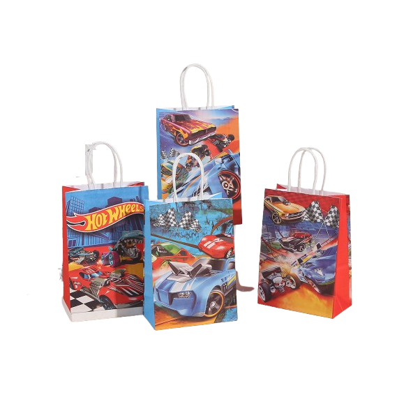 Hot Wheels Paper Loot Bags With Handles 12 Pack