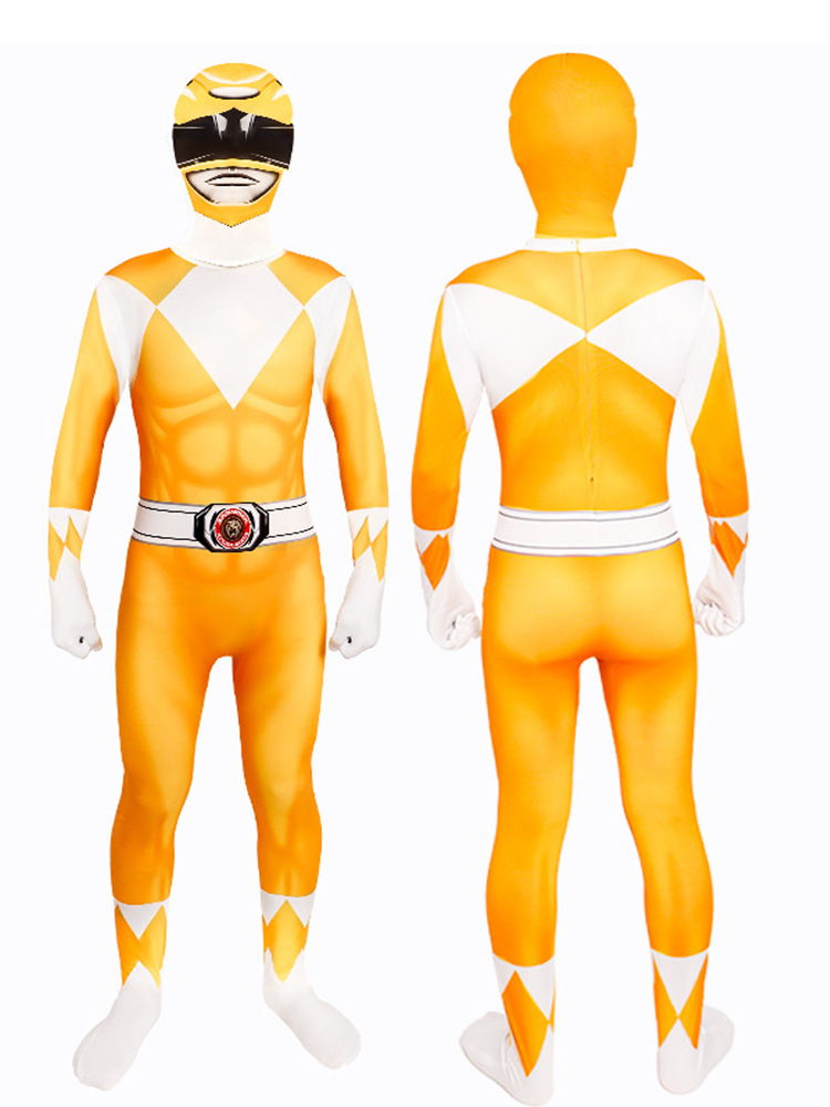 Kids Adults Mighty Morphin Power Rangers Costume Jumpsuit