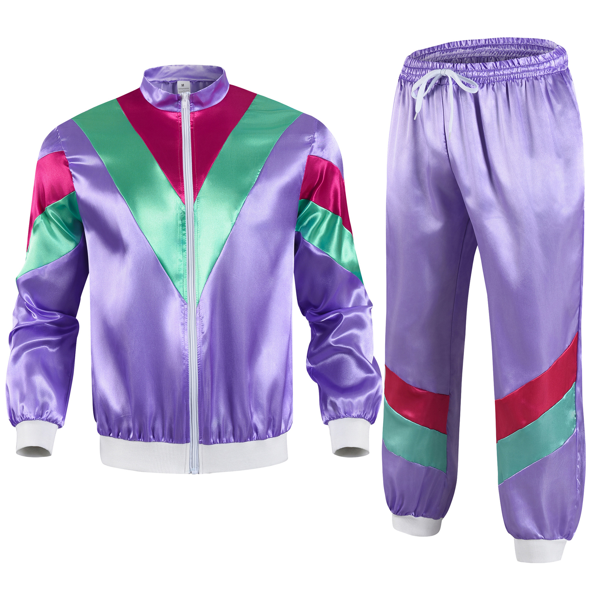 Adults 1980s Disco Party Retro Tracksuit Costumes Hip Hop Shell Suit 80s Height of Fashion