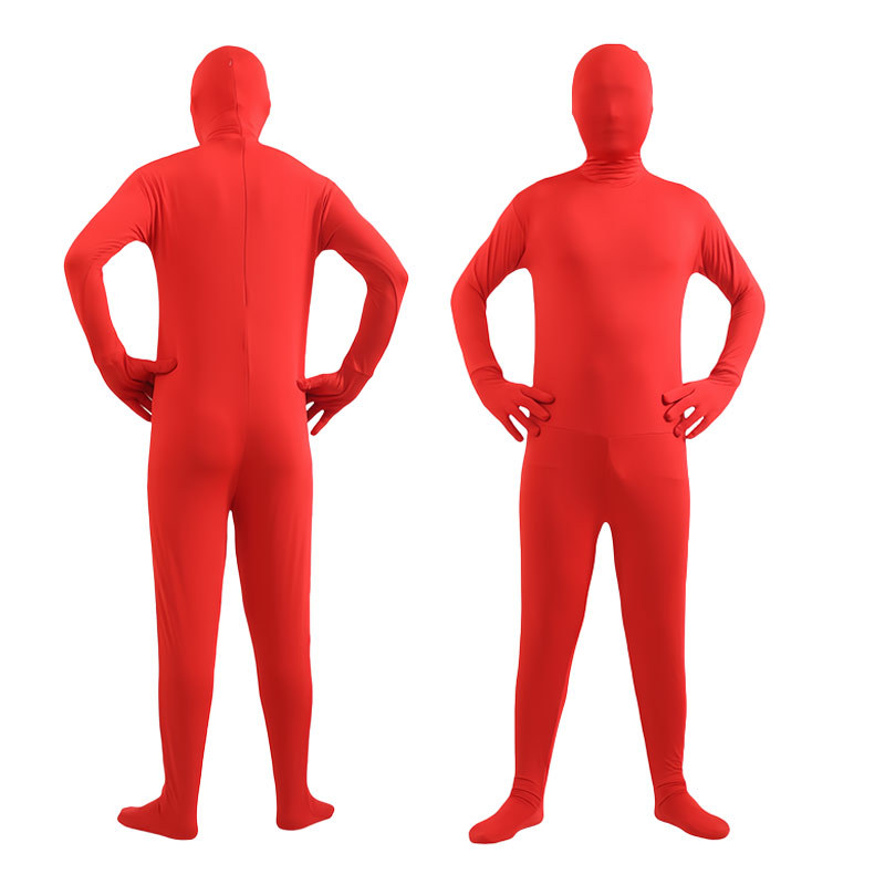 Kids Adult Red Invisible Morph Suit Spandex Second Skin Costume
