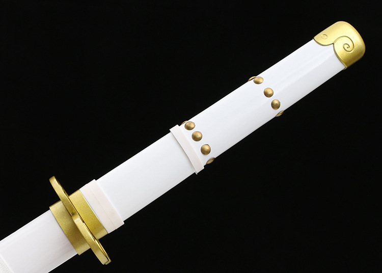 Premium One Piece Ame no Habakiri White Enma Katana Metal Sword Cosplay 104cm
