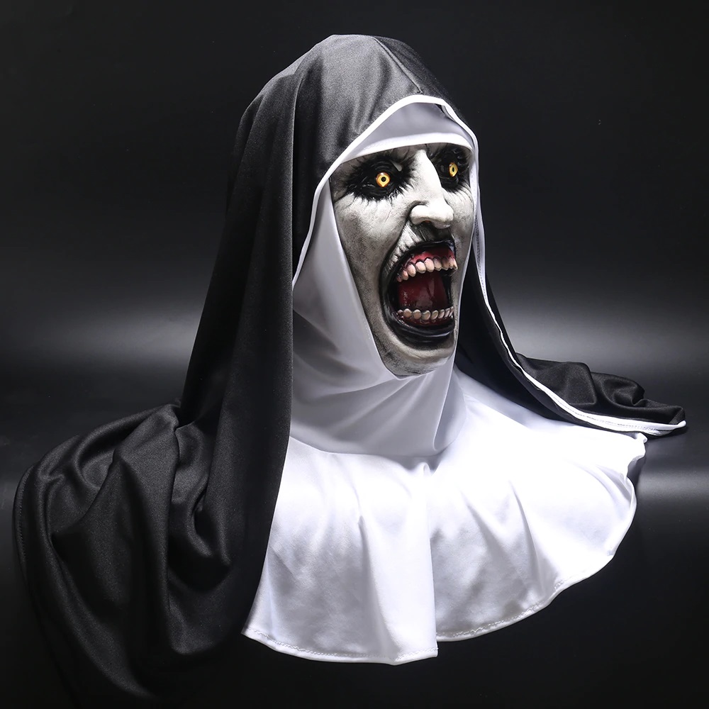 Adult The Nun Costume with Cross and Mask Halloween-Costume Works AU