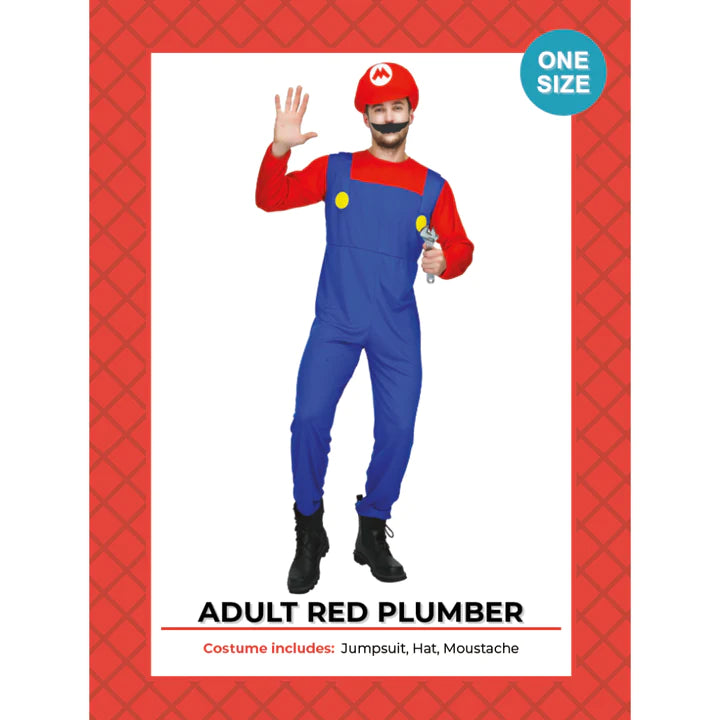 Adult Mario Red Plumber Costume - Costume Works AU