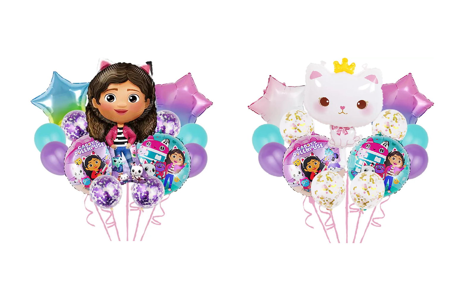 Gabby's Dollhouse Foil Balloon Bouquet