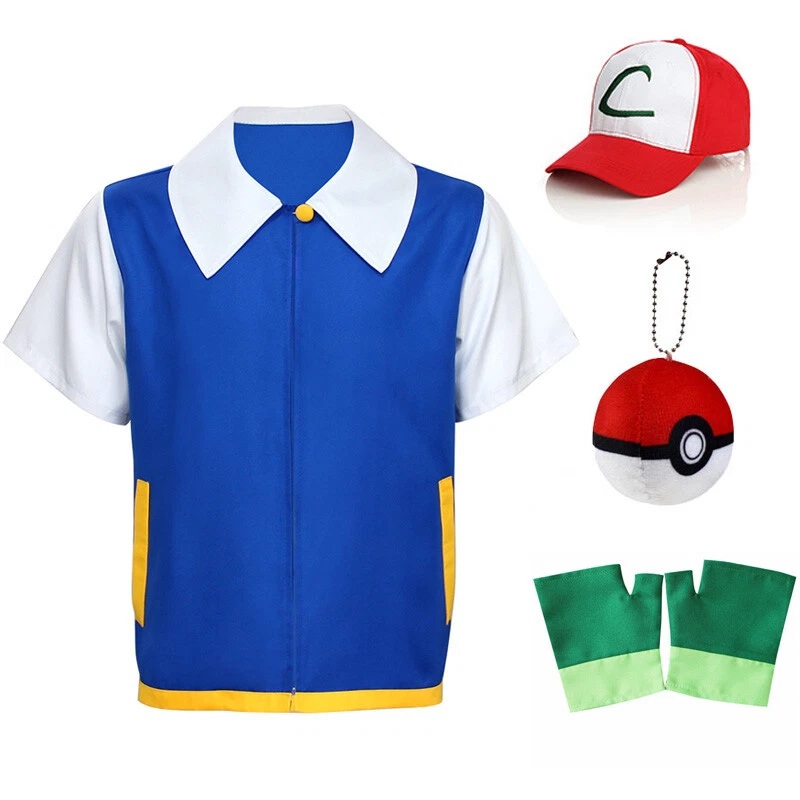 Adult Kids Ash Ketchum Costume Book Week Cosplay 