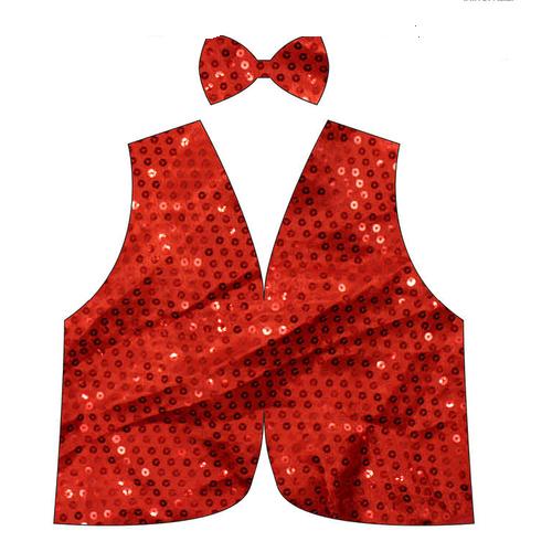 Adult Sequin Bow Tie & Vest Set-Costume Works AU