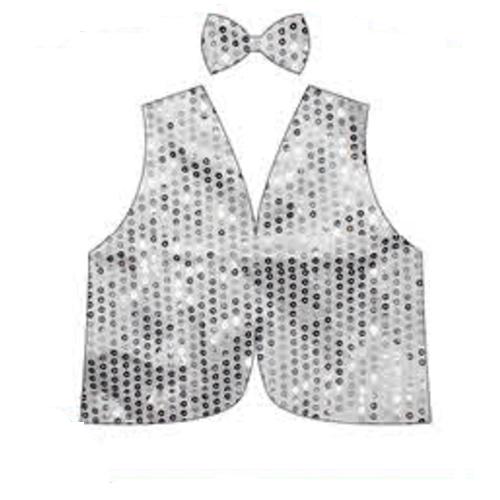 Adult Sequin Bow Tie & Vest Set-Costume Works AU