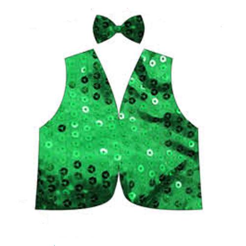 Adult Sequin Bow Tie & Vest Set-Costume Works AU