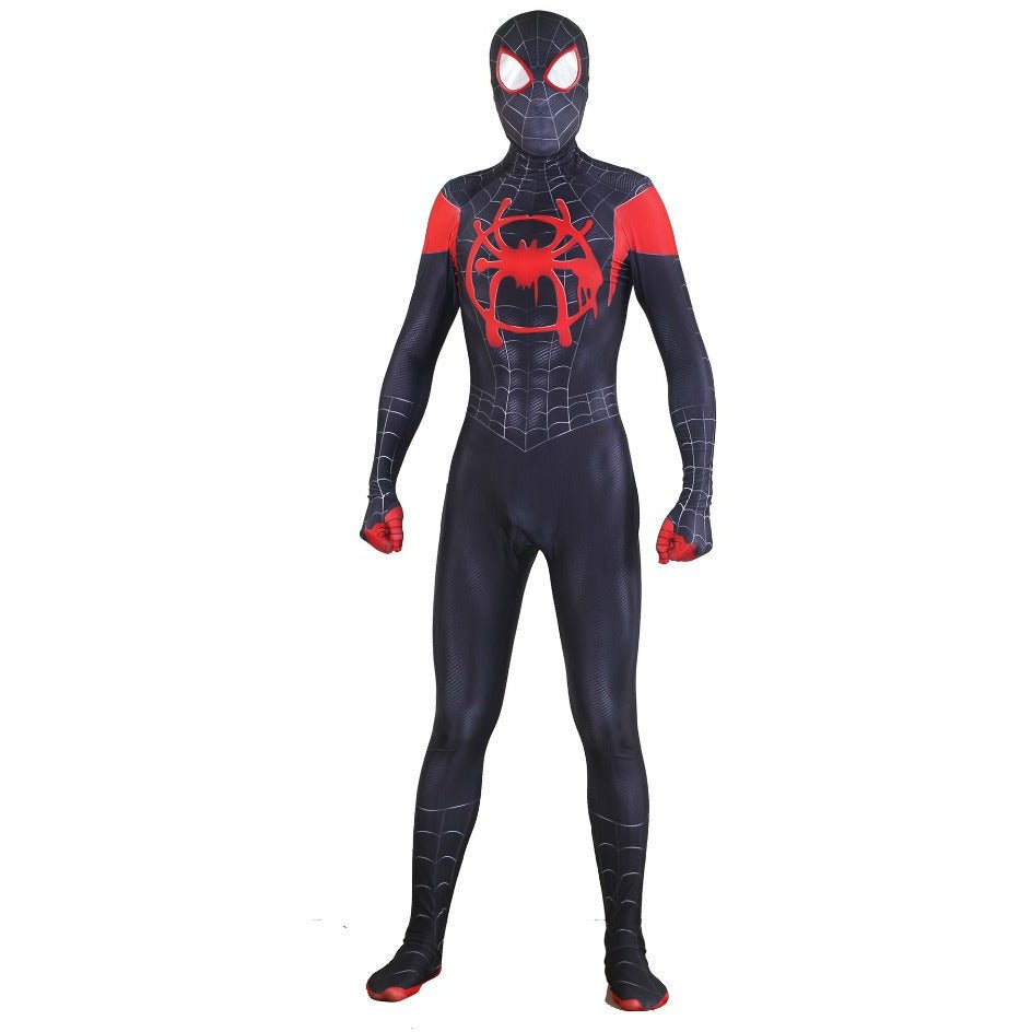 Adults Spider-Man Into the Spider-Verse Miles Morales Black Jumpsuit Costume - Costume Works AU