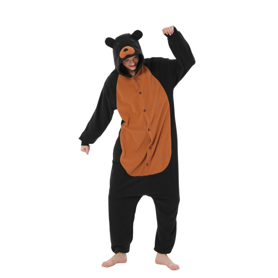 Grizzly Black Bear Onesie Costume Kigurumi Pajamas