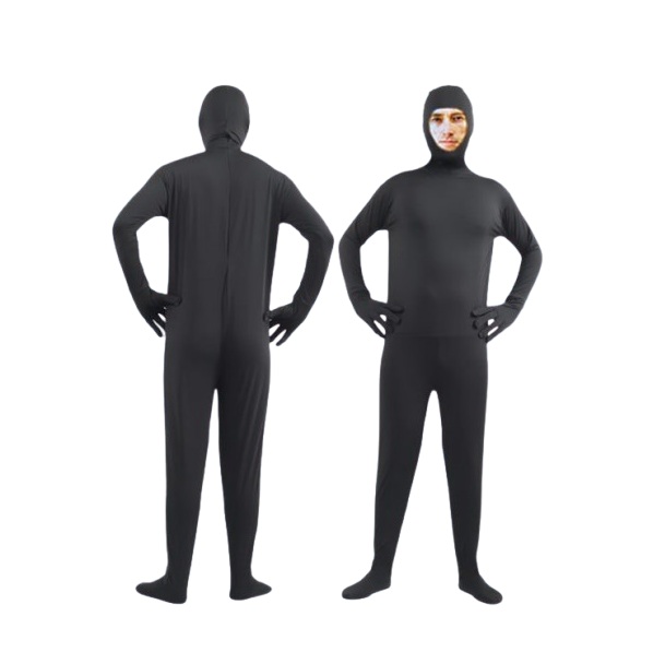 Kids Adults Open Face Invisible Man Costume Morph Suit Spandex Bodysuit
