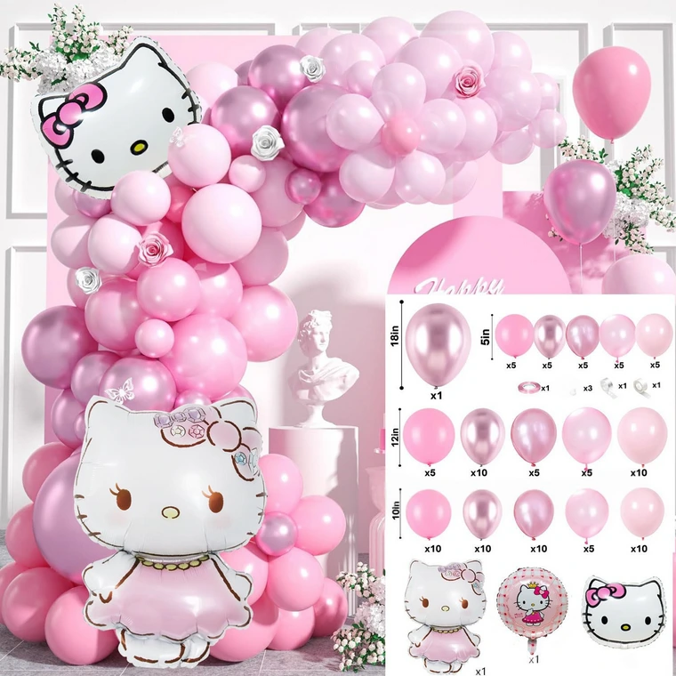 Hello Kitty Balloon Arch Garland Kit