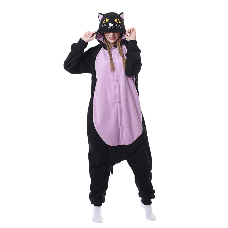 Purple Cat Onesie Costume Kigurumi Pajamas