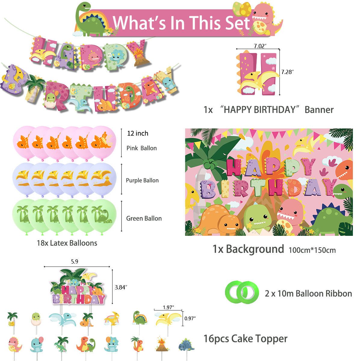 Cute Dinosaur Birthday Party Set - Costume Works AU