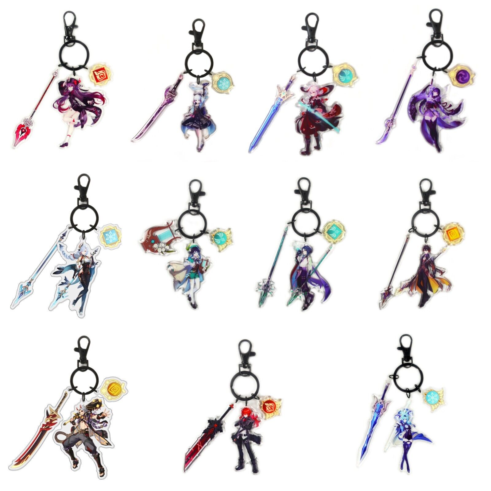 Genshin Impact Acrylic Keyring - Costume Works AU