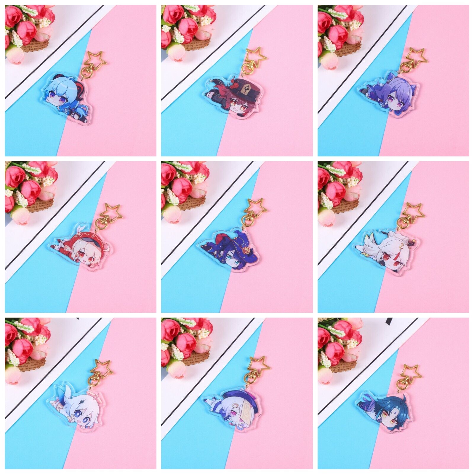 Genshin Impact Cute Acrylic Keyring - Costume Works AU