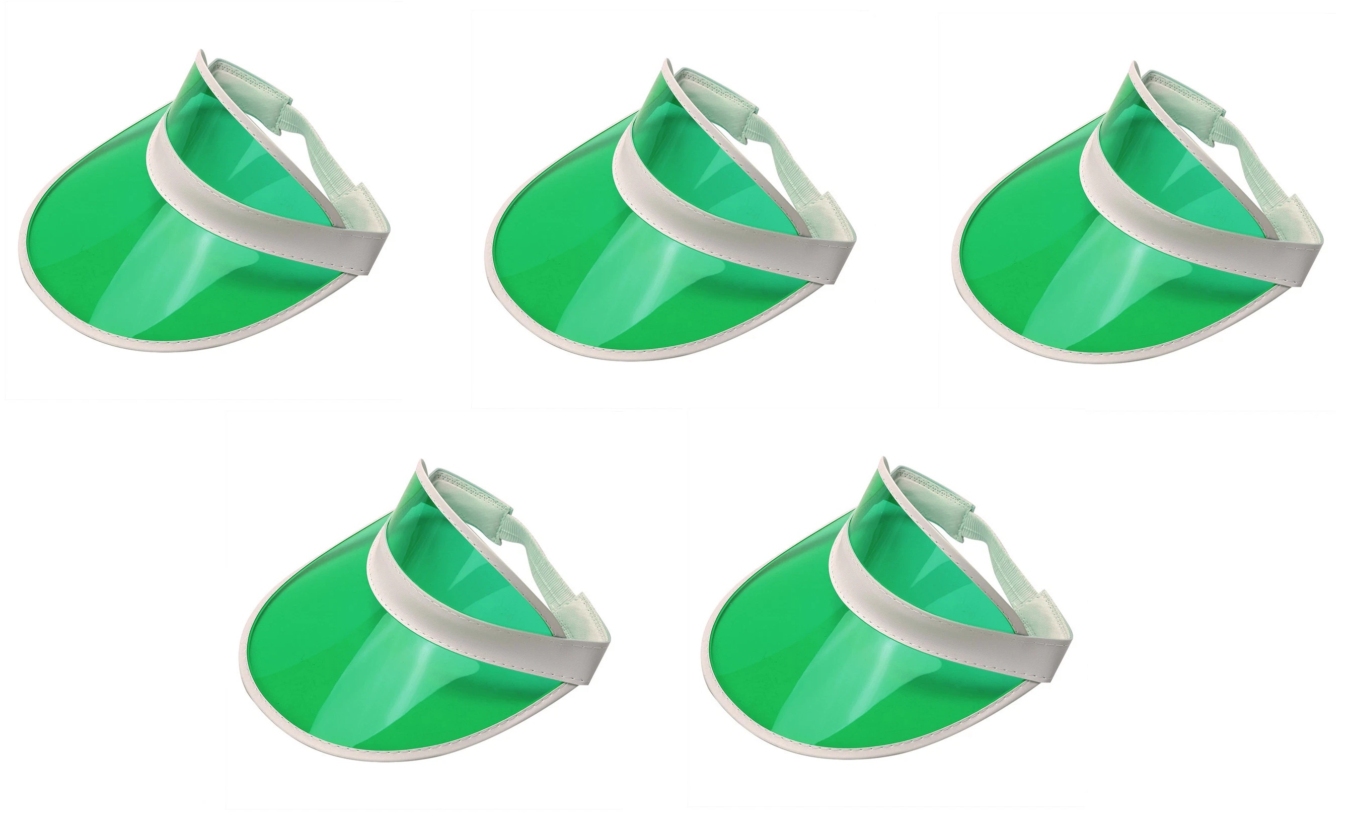 5PC Pub Golf Visor Festival Sun Hat 80s Fancy Dress Costume Accessory