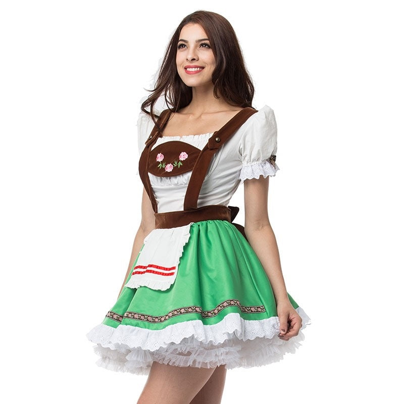 Womens Oktoberfest Beer Maid Wench Dirndl Green Dress Costume - Costume Works AU